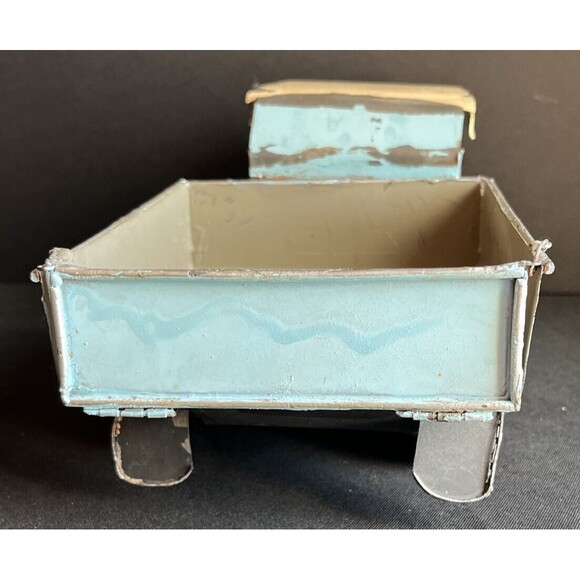 Vintage Tin Toy Hand Painted Truck Blue & Gray - Picture 7 of 10